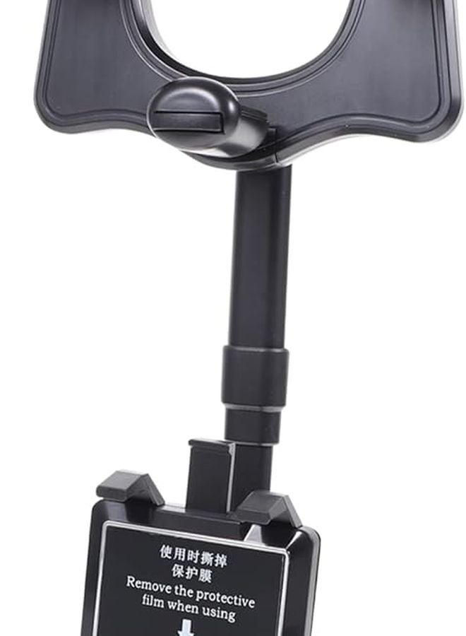 Retractable Car Phone Holder Rotatable Base Rearview Mirror Mount For Safe Driving - Image 1
